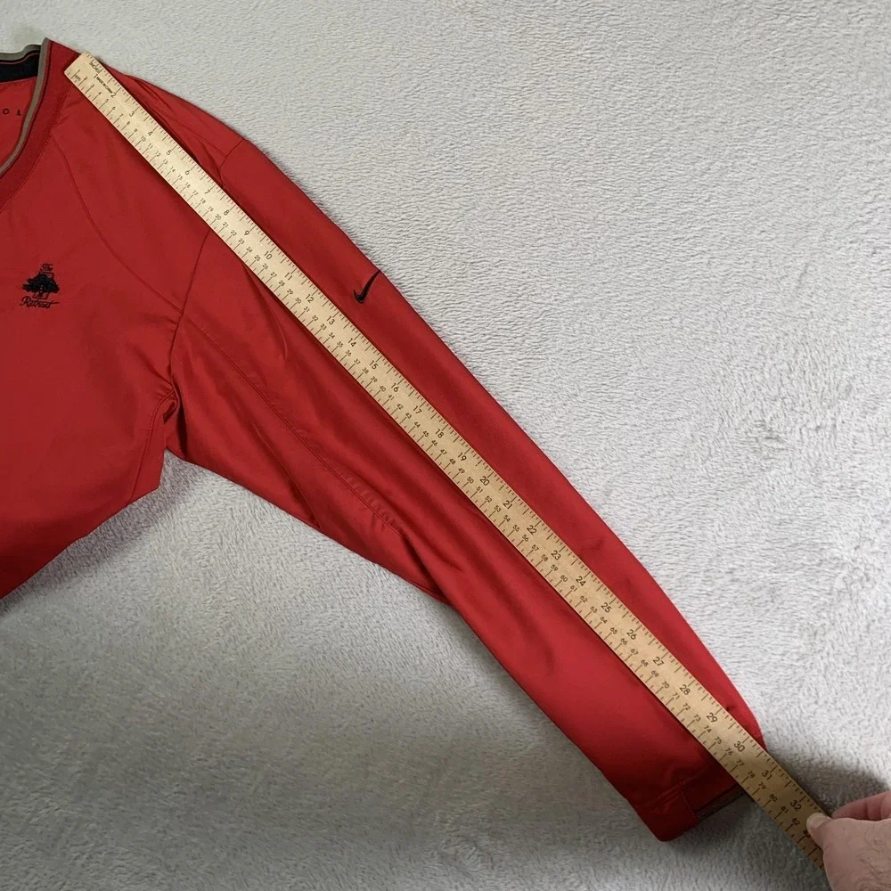 Nike Golf Jacket Mens Medium Red V-Neck‎ Pullover The Retreat Windbreaker Coat